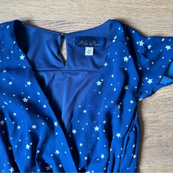 Star Print Navy Romper Size XS - Picture 2 of 8